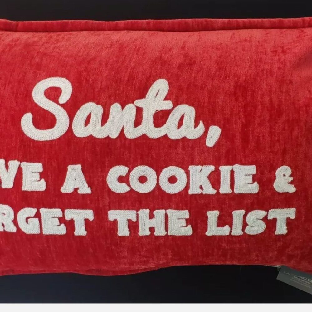 LACOURTE Santa Cookie List Decorative Pillow, 14″ x 24″ - Picture 4 of 8